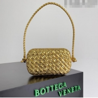 Popular Style Bottega Veneta Knot On Strap in Pressed Intrecciato Laminated Leather 717623 Gold 2023