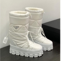 Popular Style Prada Nylon gabardine après-ski boots White 1U007N2