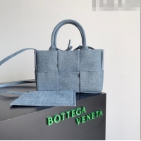 Famous Brand Bottega Veneta Mini Arco Tote Bag in Denim 709337 Blue 2023