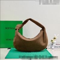 Top Grade Bottega Veneta Small Jodie Hobo Bag in Corduroy Suede Jacobean 600261 Brown 2023