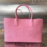 New Fashion Bottega Veneta Large Cabat Tote Bag in Intreccio Leather 608811 Light Pink 2023