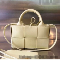 Super Quality Bottega Veneta Candy Arco Tote Bag in Intreccio Lambskin 729029 Ice Cream Yellow 2023