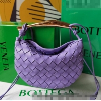 Good Taste Bottega Veneta Mini Sardine Bag in Intrecciato Leather 744267 Lilac Purple 2023