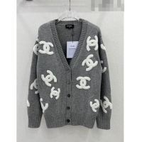 ​Good Looking Chanel Wool & Cashmere Cardigan CH102325 Grey 2023