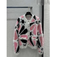 Famous Brand Chanel Cashmere Cardigan CH102330 White/Pink 2023