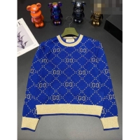 ​Top Design Gucci Wool & Cashmere Sweater G102310 Blue 2023