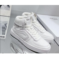 Good Product Celine CT-01 "Z" Trainer High Top Sneakers in Calfskin All White 916010