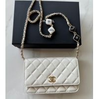 Unique Discount Chanel WALLET ON CHAIN AP3413 White