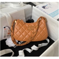 Famous Brand Chanel SMALL HOBO HANDBAG AP3647 brown