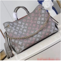 Buy Discount Louis Vuitton Mahina Leather FLIGHT MODE Bella Tote M23395 Gray