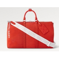 Famous Brand Louis Vuitton Keepall Bandouliere 50 M23721 Vermillion Red