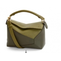 Super Quality Loewe Classic leather Puzzle bag 47398 Olive Green&khaki green