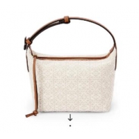 Promotional Loewe Miniature Anagram Jacquard and cow leather bag 651420 Hazel&tan