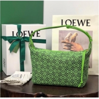 Super Quality Loewe Miniature Anagram Jacquard and cow leather bag 651420 Green