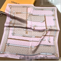 Luxury Classic Louis Vuitton Trunk Silk Sqaure Scarf 50x50cm LV10183 Pink 2023