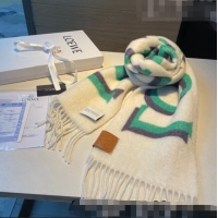 Modern Classic Loewe Wool and Mohair Long Scarf 24x185cm LE10182 White 2023