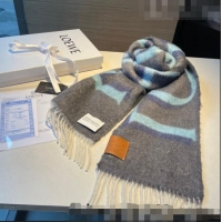 Cheapest Loewe Wool and Mohair Long Scarf 24x185cm LE10182 Grey 2023