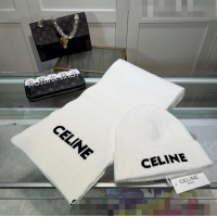 Inexpensive Celine Knit Hat and Scarf Set CE10183 White 2023