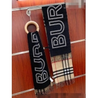 Modern Classic Burberry Cashmere Long Scarf 30x200cm with Crystals 1028 Black 2023