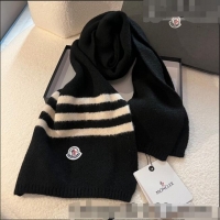 Luxury Classic Moncler Knit Long Scarf 30x175cm 1028 Black 2023