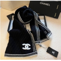 Particularly Recommended Chanel Knit Long Scarf 30x190cm 1028 Black 2023