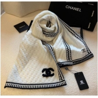 Hot Style Chanel Knit Long Scarf 30x190cm CH1028 White 2023