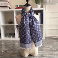 Elegant Cheap Louis Vuitton Monogram Scarf LV103002 Blue 2023