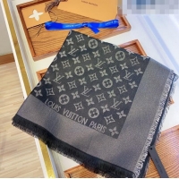 New Fashion Louis Vuitton Monogram Scarf LV103012 Silver/Black 2023