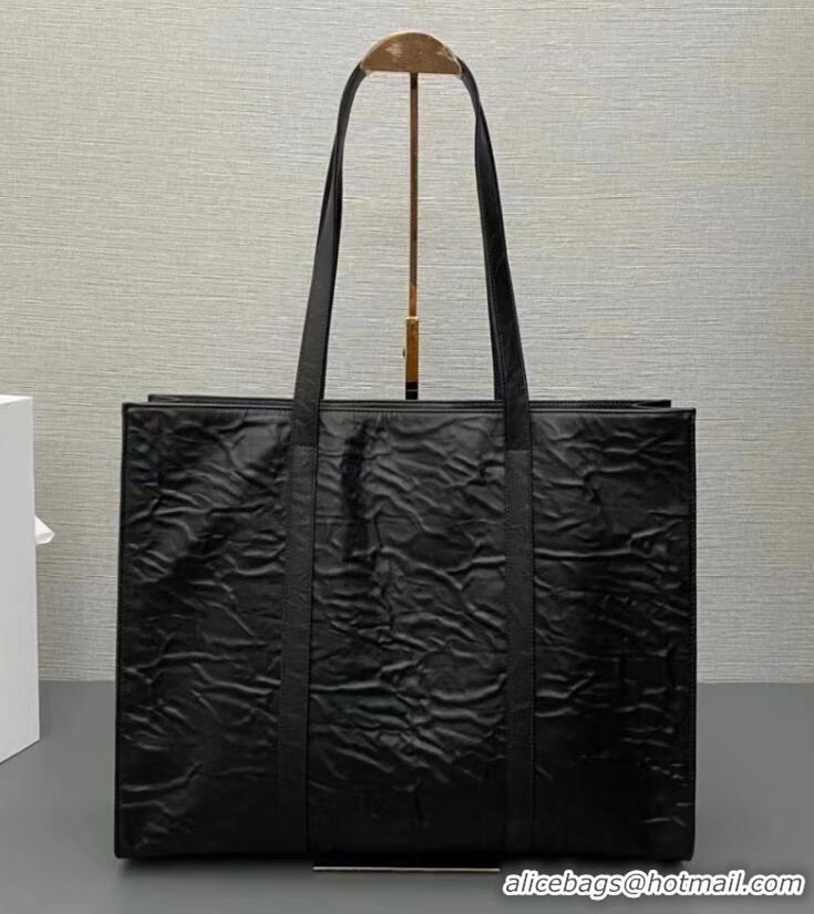 New Design Prada Medium antiqued nappa leather tote bag 1BG587 black