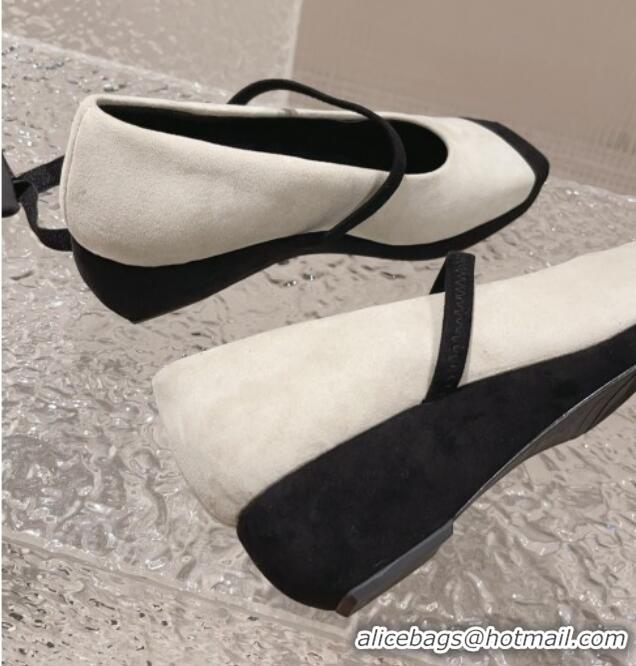 Best Product Chanel Suede Square Mary Janes Wedge Pumps White 828027