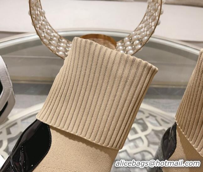 Best Price Chanel Knit Ankle Boots 8.5cm Beige Best Price Chanel Knit Ankle Boots 8.5cm Beige 828037