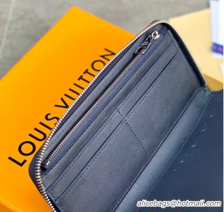 New Design Louis Vuitton Zippy Wallet Vertical M81743 dark blue