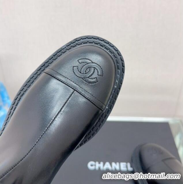 Good Taste Chanel Lambskin Ankle Boots with CC Buckle Black 901005