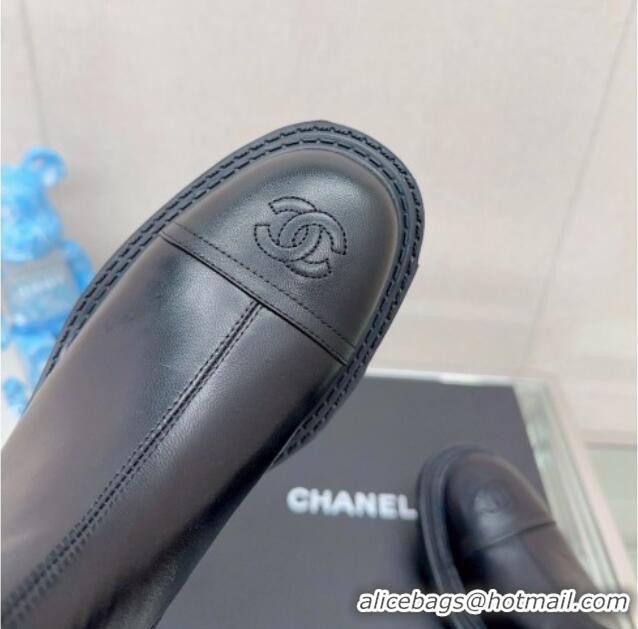 Most Popular Chanel Lambskin Ankle Boots 3.5cm with Buckle Strap Black 901017