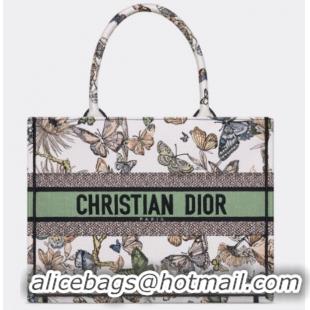 Best Price MEDIUM DIOR BOOK TOTE White Multicolor Toile de Jouy Mexico Embroidery M1296ZE