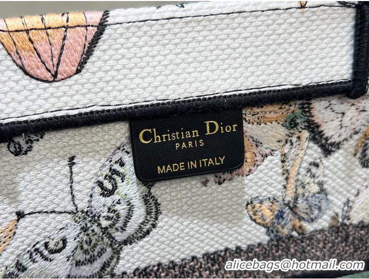 Best Price MEDIUM DIOR BOOK TOTE White Multicolor Toile de Jouy Mexico Embroidery M1296ZE