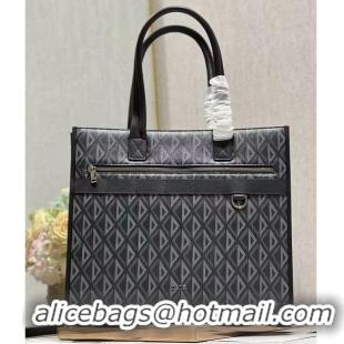 Top Quality Dior Essentials SAFARI TOTE BAG Black Dior Oblique Jacquard and Grained Calfskin 1bSSH22