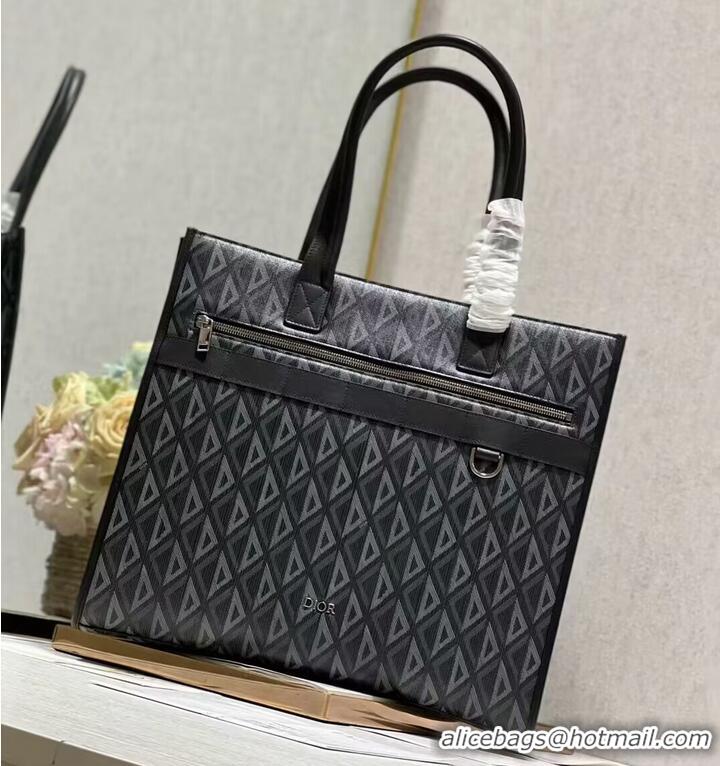 Top Quality Dior Essentials SAFARI TOTE BAG Black Dior Oblique Jacquard and Grained Calfskin 1bSSH22