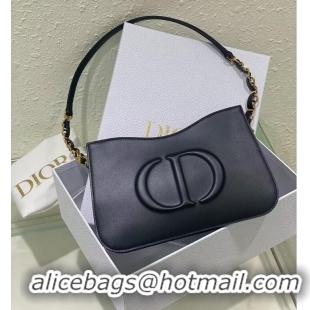 New Design Dior CD SIGNATURE small BAG Black Calfskin with Embossed CD Signature C02229A