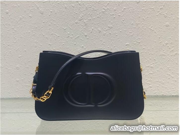 New Design Dior CD SIGNATURE small BAG Black Calfskin with Embossed CD Signature C02229A