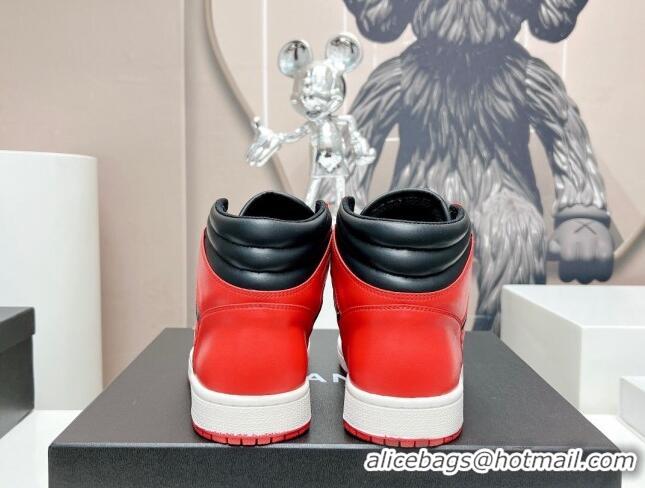 Perfect Chanel Quilted Calfskin High-top Sneakers Black/Red 901045