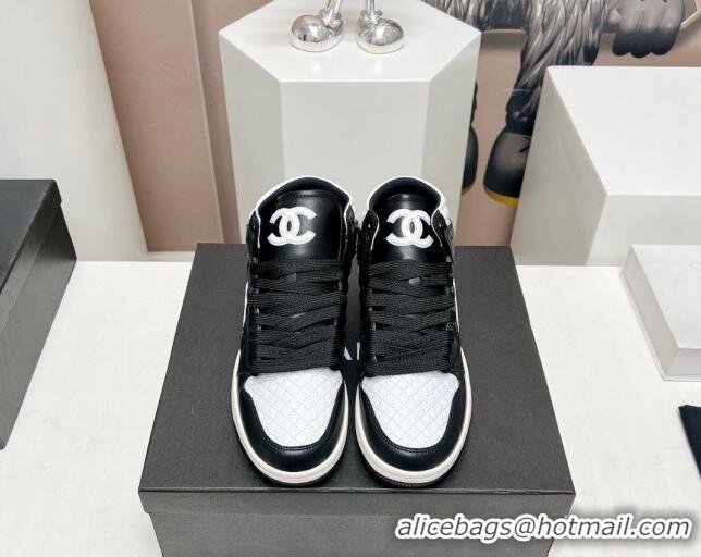 Popular Style Chanel Quilted Calfskin High-top Sneakers Black 901052