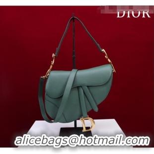 Top Quality Dior Mini/Medium Saddle Bag with Strap in Grained Calfskin CD1117 Dark Green 2023