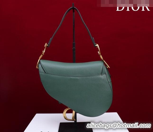 Top Quality Dior Mini/Medium Saddle Bag with Strap in Grained Calfskin CD1117 Dark Green 2023