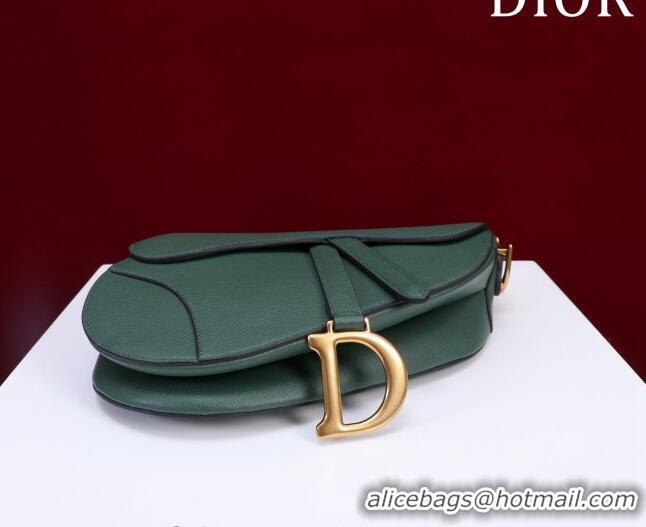 Top Quality Dior Mini/Medium Saddle Bag with Strap in Grained Calfskin CD1117 Dark Green 2023