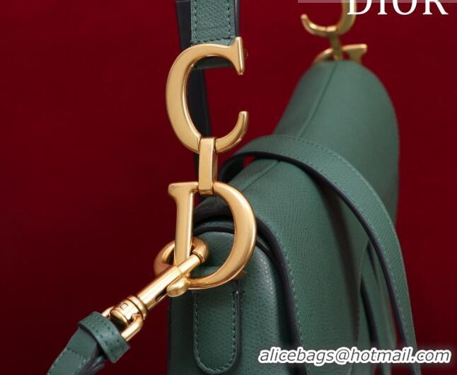 Top Quality Dior Mini/Medium Saddle Bag with Strap in Grained Calfskin CD1117 Dark Green 2023