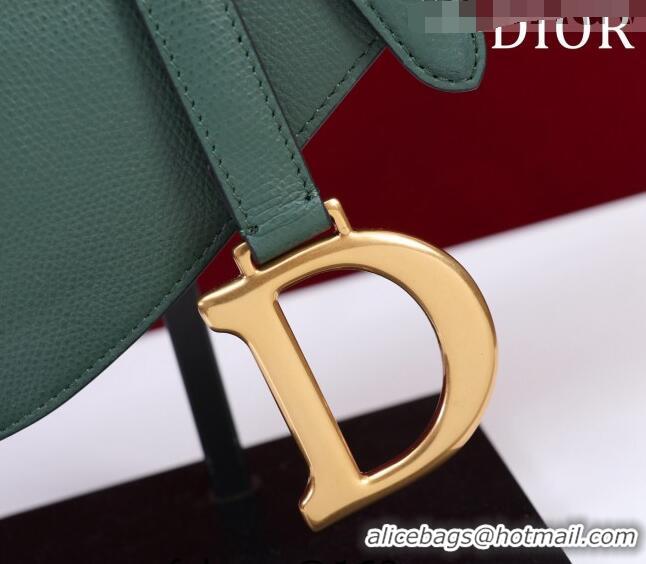 Top Quality Dior Mini/Medium Saddle Bag with Strap in Grained Calfskin CD1117 Dark Green 2023