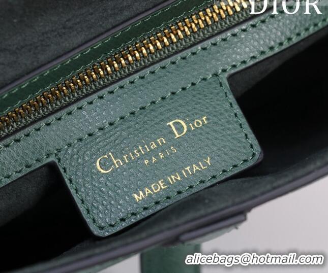 Top Quality Dior Mini/Medium Saddle Bag with Strap in Grained Calfskin CD1117 Dark Green 2023