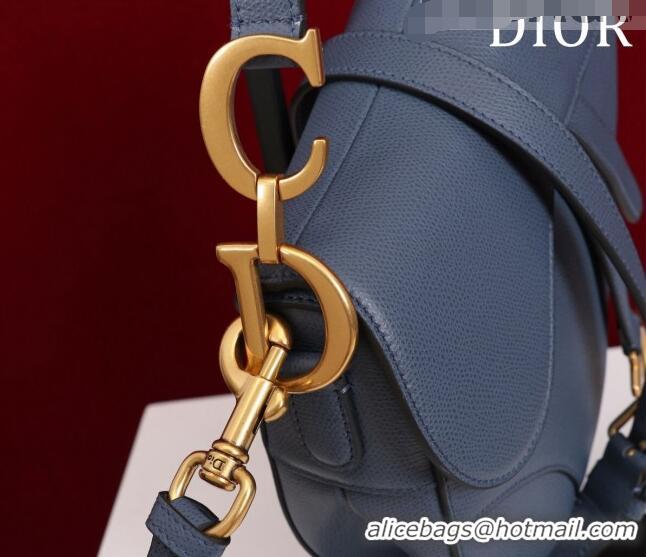 Super Quality Dior Mini/Medium Saddle Bag with Strap in Grained Calfskin CD1117 Navy Blue 2023 