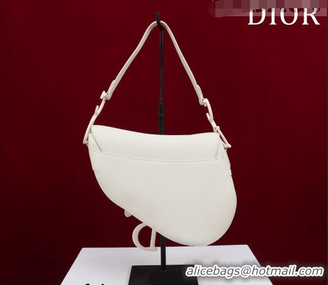 Top Quality Dior Mini/Medium Saddle Bag with Strap in Grained Calfskin CD1117 All White 2023